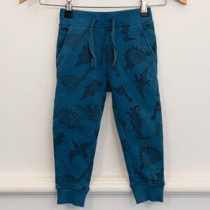 Maximus Rex 3T Blue Jogger Pants Dinosaur Print Cozy Kids Toddler Sweatpants
